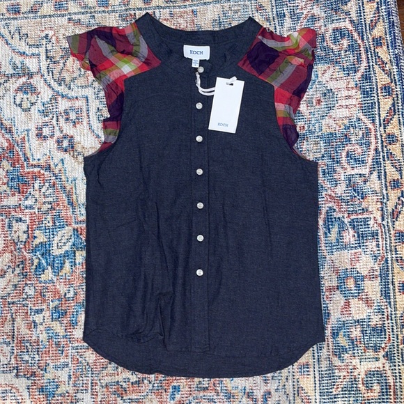 Koch Augustus Top in Planet Blue SZ S NWT - Picture 1 of 3